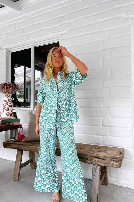 CWSTB1785_FLORAL PRINT CASUAL FASHION SHIRT SET