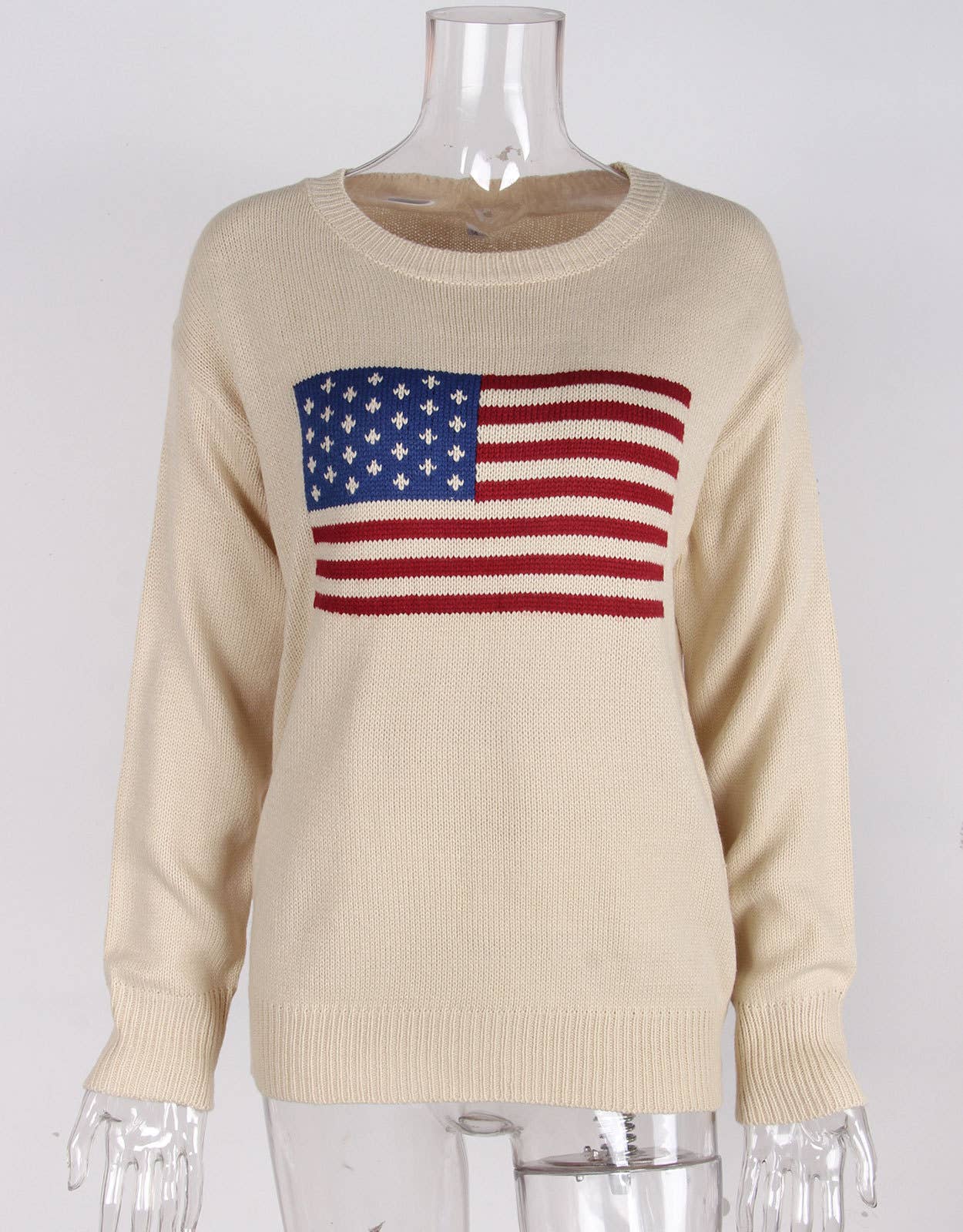 CREW-NECK FLAG EASTER INDEPENDENCE DAY SWEATER