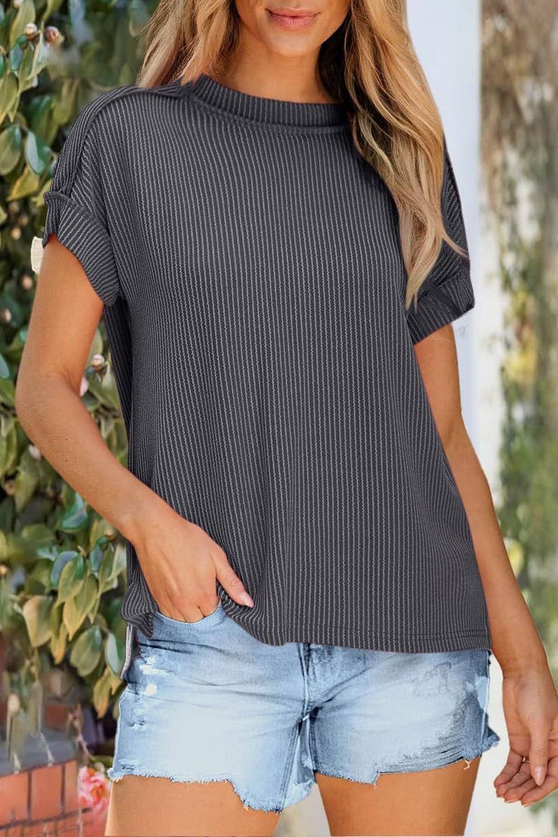 CWTBLS1816_SUMMER ROUND NECK SHORT SLEEVE LOOSE T-SHIRT