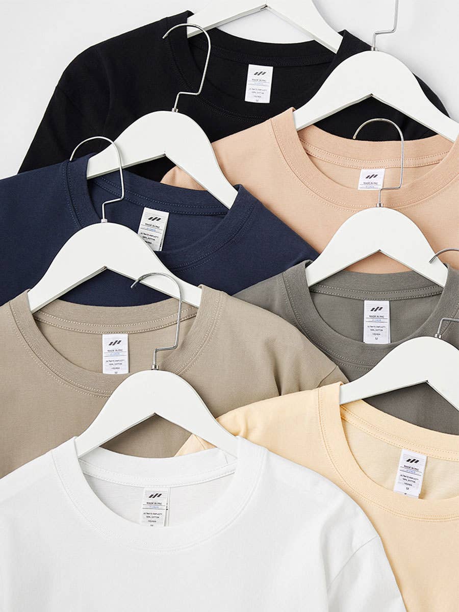 CWTTS0921_SOLID COLOR CREW NECK SHORT SLEEVED TOP