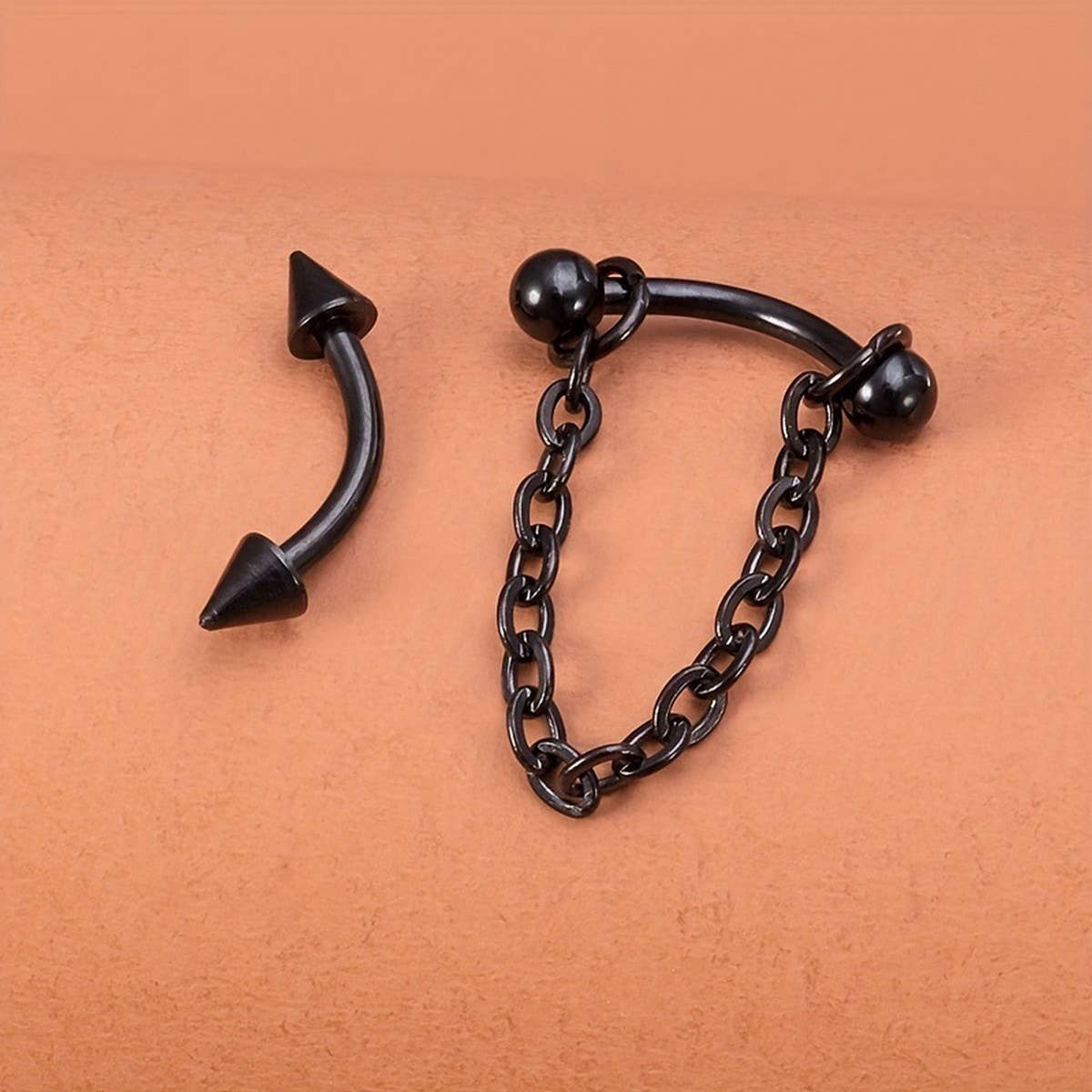2-in-1 Detachable Lip Ring Titanium Spike Ball_CWMM9590