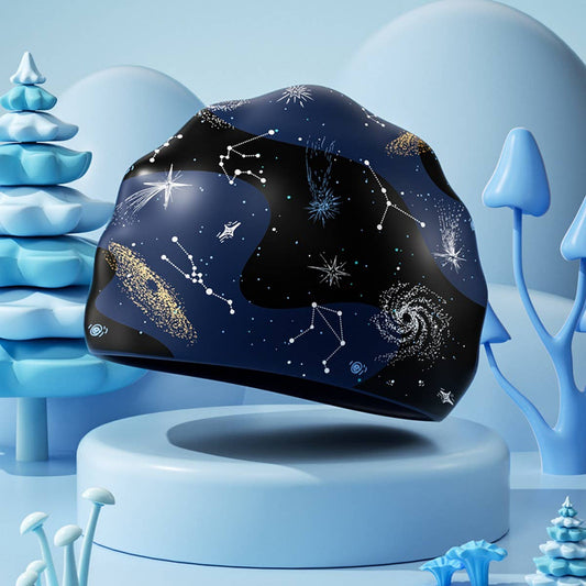 Boys' XL Silicone Swim Cap ?“Galaxy Print Comfy Fit_CWMM6785