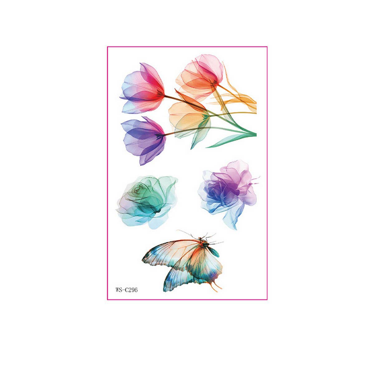 Watercolor Flower Tattoos for Hand & Collarbone