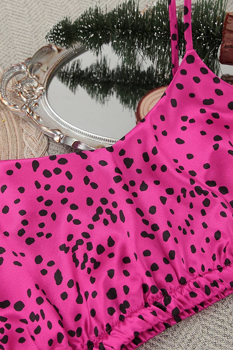 CWSPJ0398_LEOPARD PRINT LONG-SLEEVED UNDERWEAR SHORTS SET