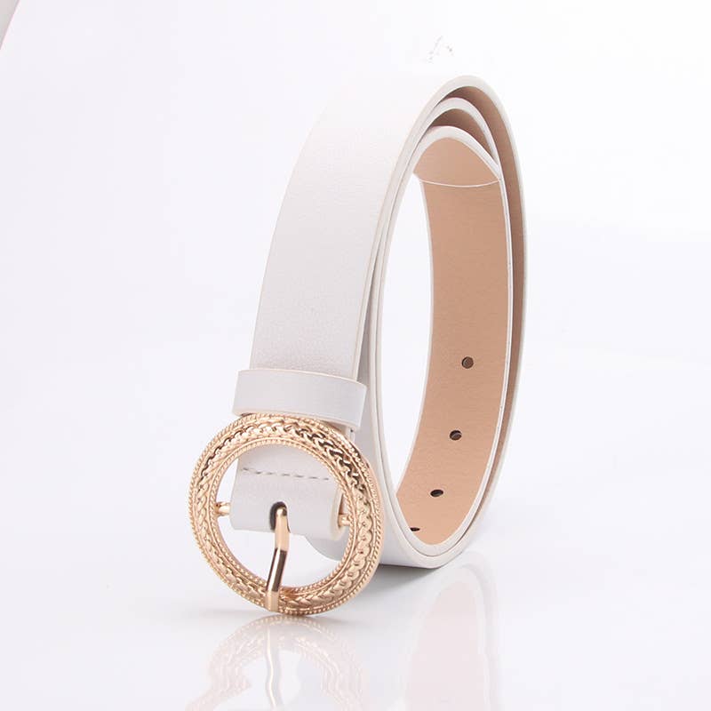 Fashion versatile personalized round-buckle belt
