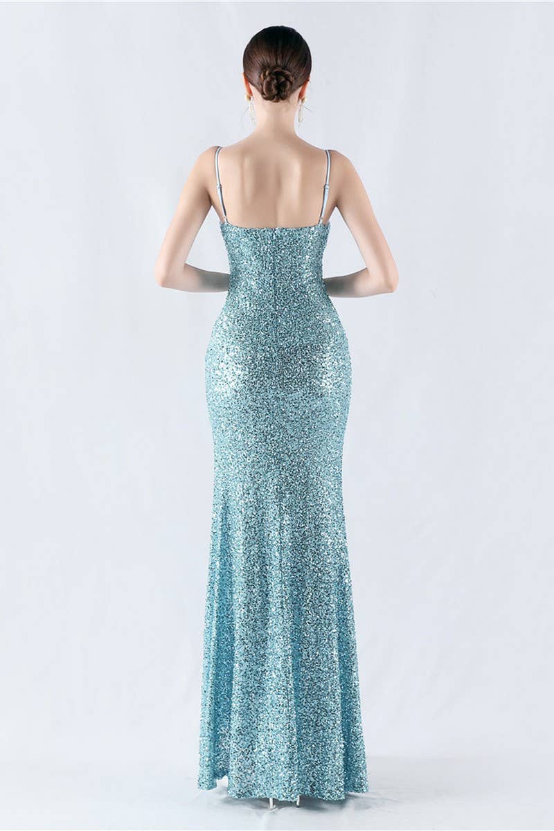 CWDMD4825_ELEGANT SEXY HIGH-SLIT SLING EVENING DRESS