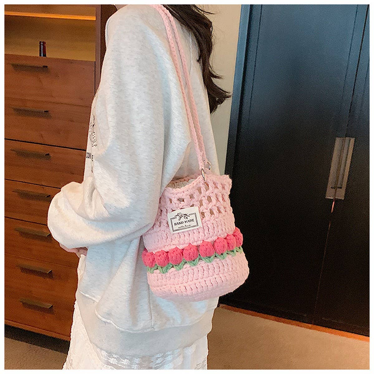 2024 NEW TULIP CONTRAST WOVEN CROSSBODY BAG_CWAB2398
