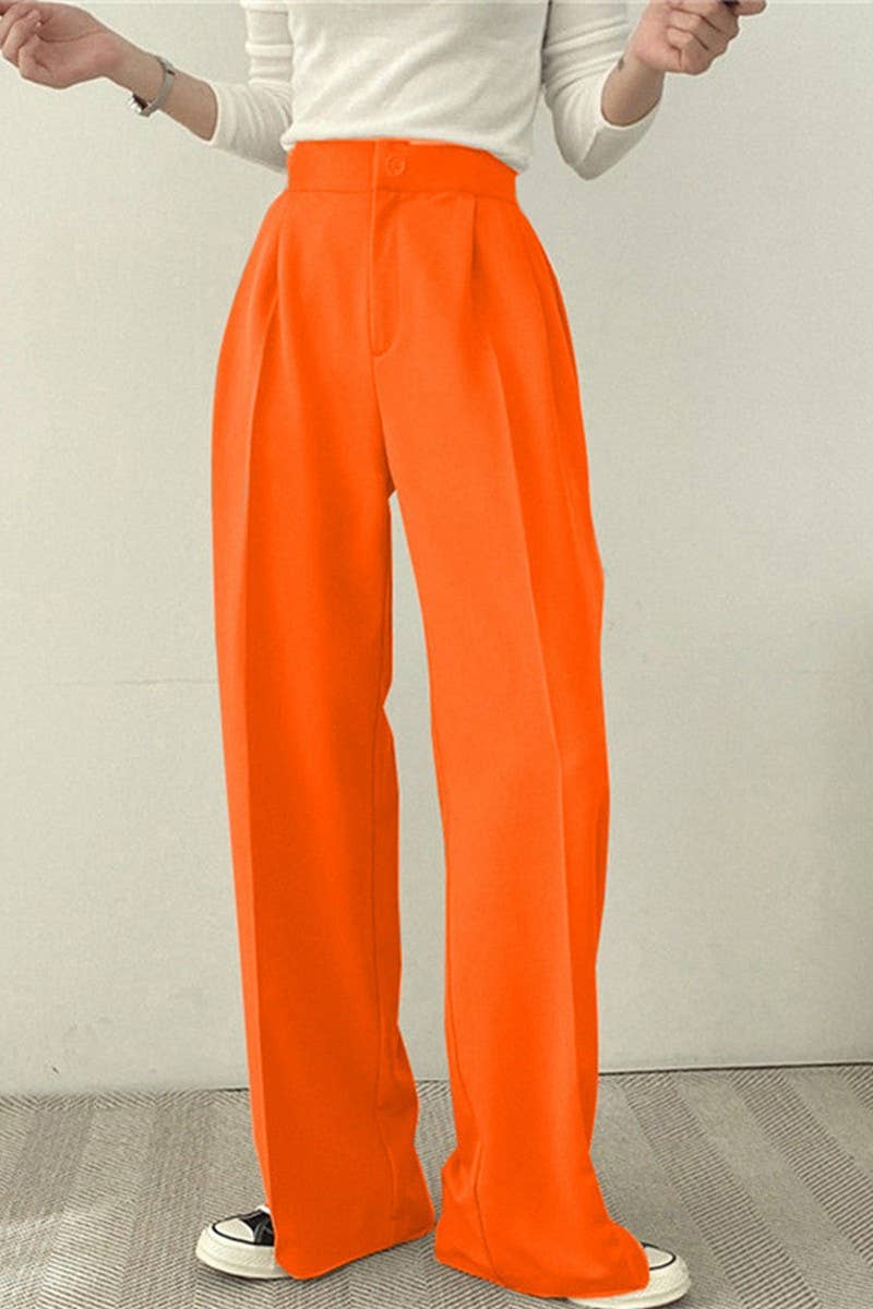 CWBLP00919_CASUAL STRAIGHT-LEG DRAPE SUIT WIDE-LEG PANTS