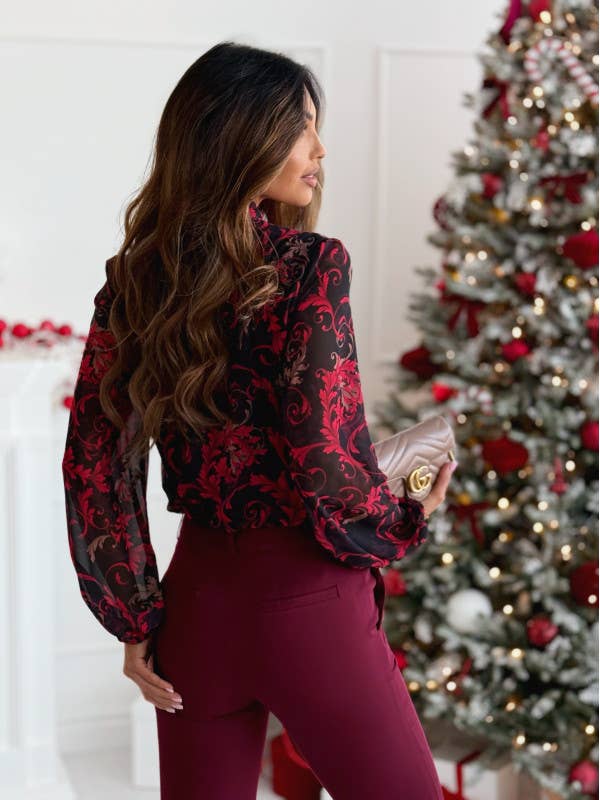 FASHION TEMPERAMENT SWEET BOW CHIFFON SHIRT