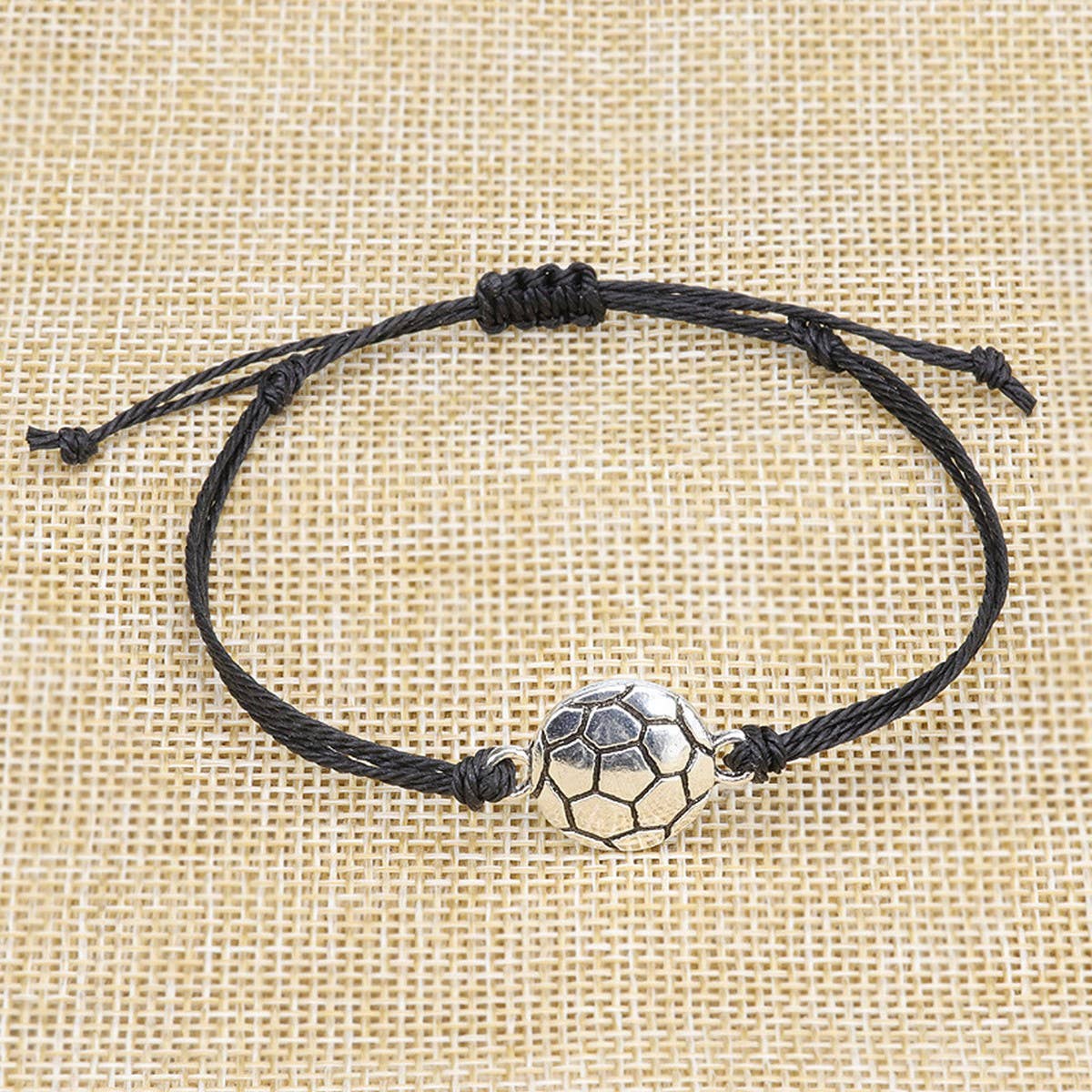 WATERPROOF WAX THREAD WOVEN FOOTBALL BRACELET