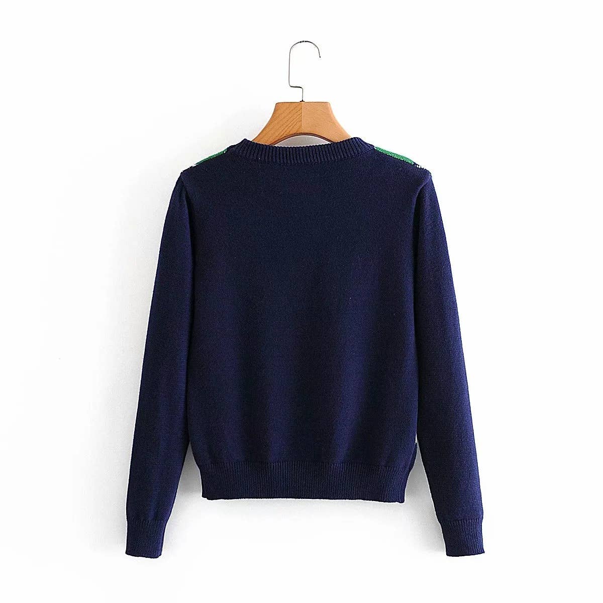 DIAMOND CHECK LOOSE BASE PULLOVER SWEATER_CWOSWL6393