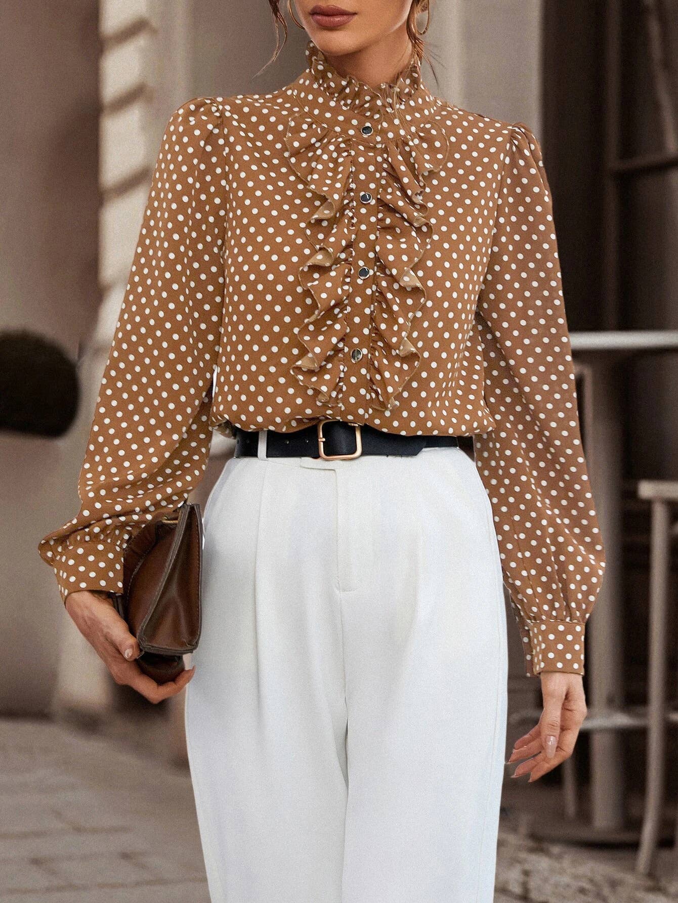 CWTBLL3899_FRENCH LACE COLLAR NICHE LONG SLEEVE SHIRT