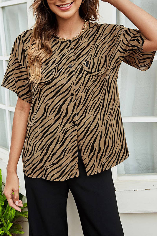 CWTTS1425_FASHION LOOSE HEM SLIT CASUAL T-SHIRT