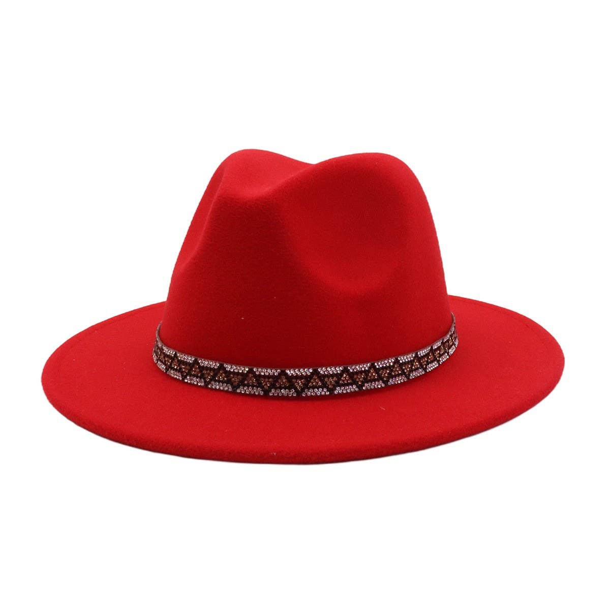 Men & Women Retro Wool Blend Fedora Hat _CWAH04393