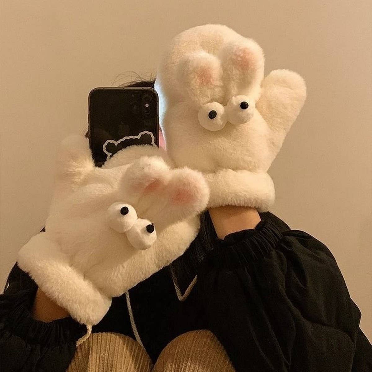 WINTER WARM CARTOON MITTEN HALTER GLOVES_CWAG0183
