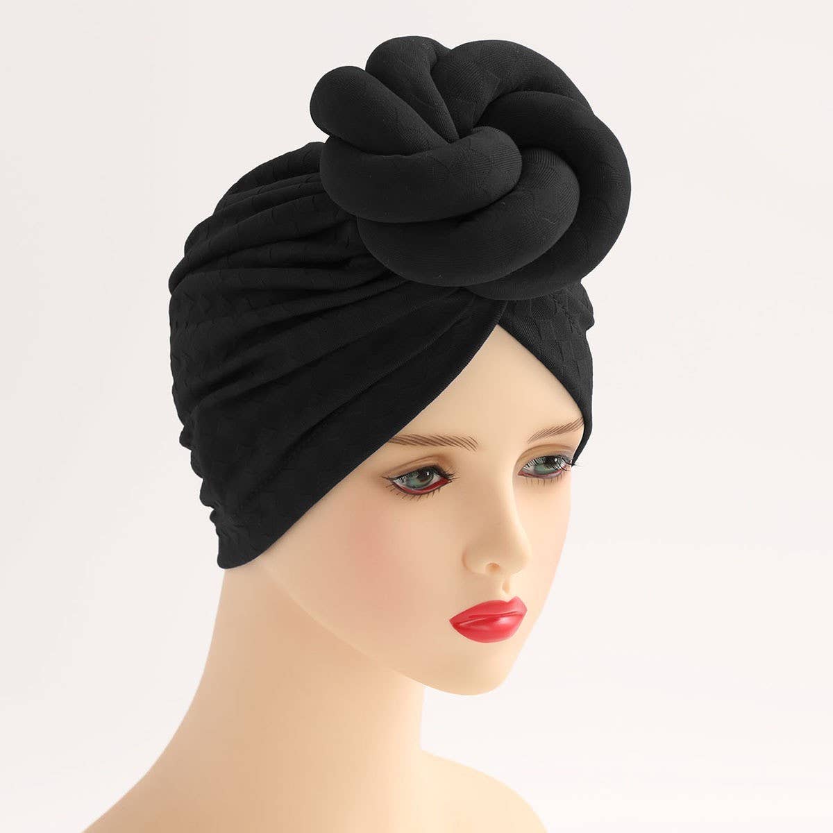 SOLID COLOR ETHNIC BAOTOU TWIST BALL HEADSCARF_CWASC2462