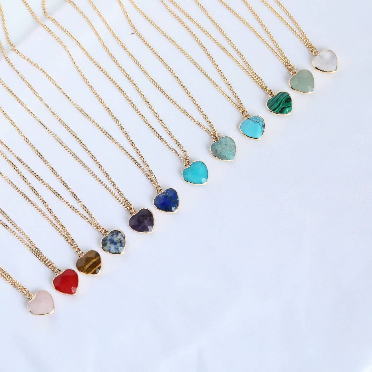 December Birthstone Heart Pendant Necklace