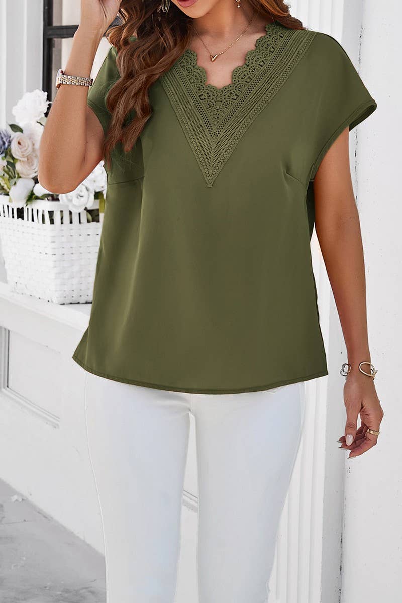 CWTTS1303_CASUAL COMMUTER V-NECK SHORT-SLEEVED T-SHIRT