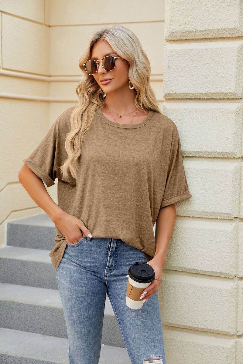 CWTTS0816_Round Neck Short Sleeve Knit Top