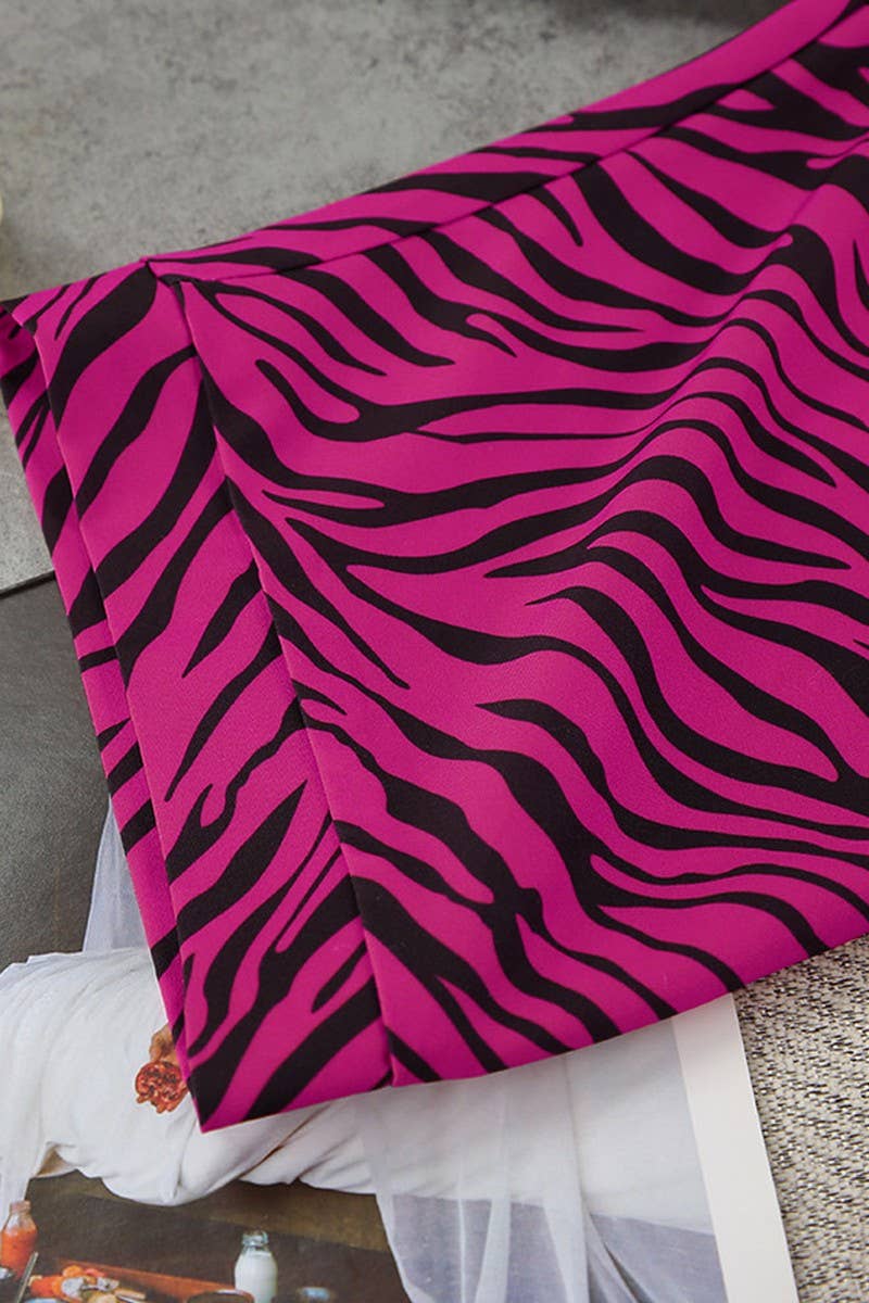 CWSPJ0367_TIE-UP ZEBRA PRINT LONG-SLEEVED ROBE