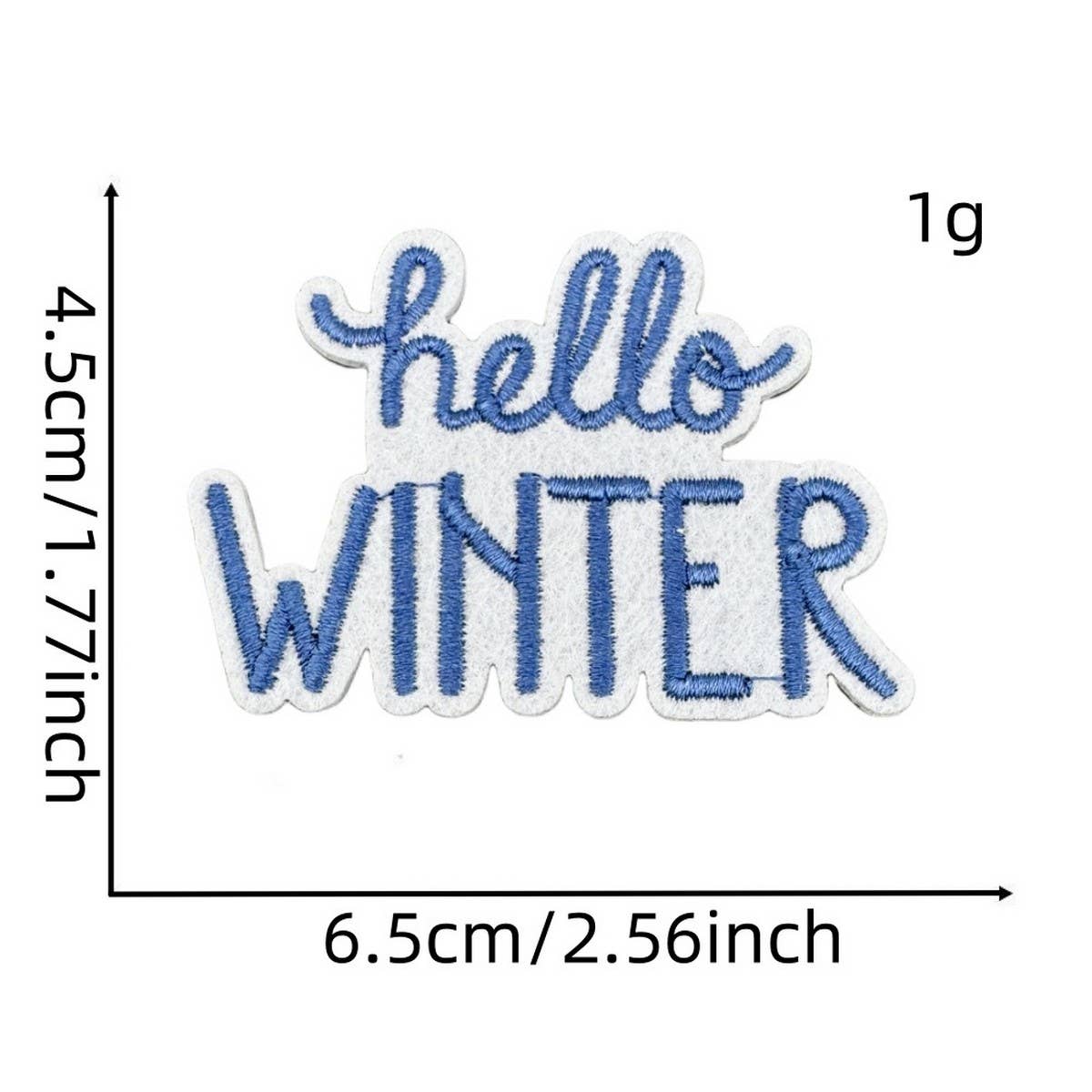 WINTER BLUE CHRISTMAS GRAFFITI EMBROIDERED PATCH