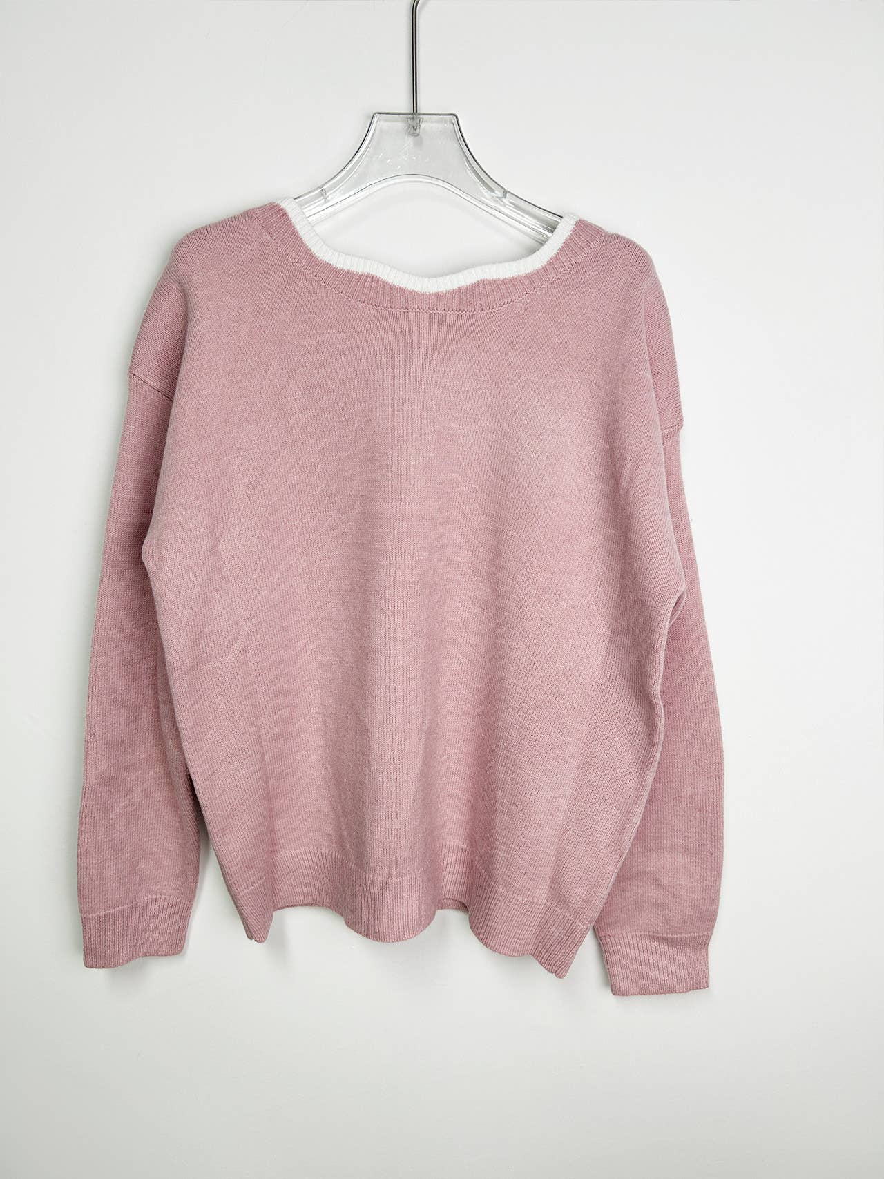 Bowknot lace-up back sexy back knitted a sweater