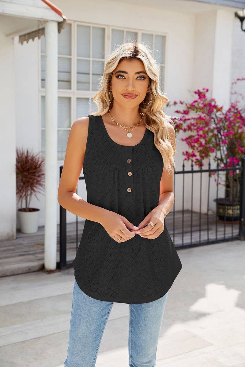 CWTTSL0230_Sleeveless Crew Neck Pullover Knit Top