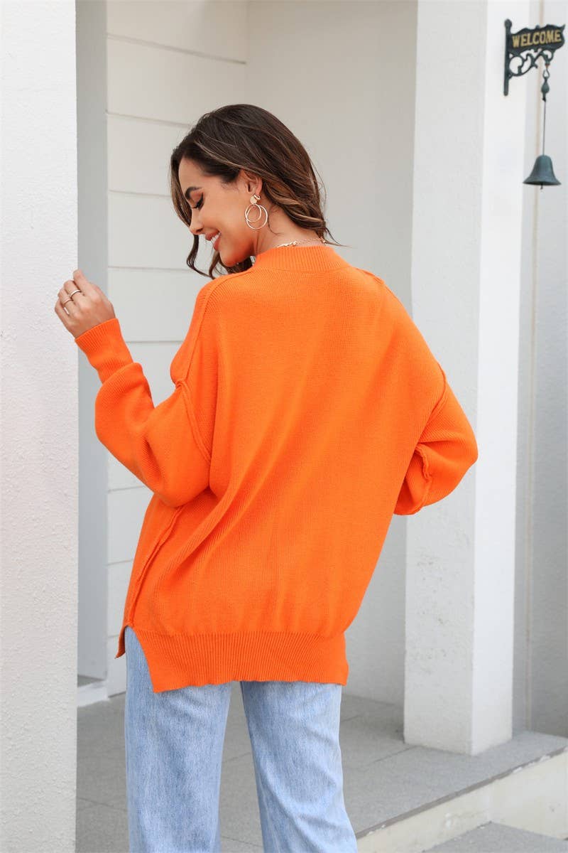 CWOSWL1675_Crew Neck Long Sleeve Pullover Sweater