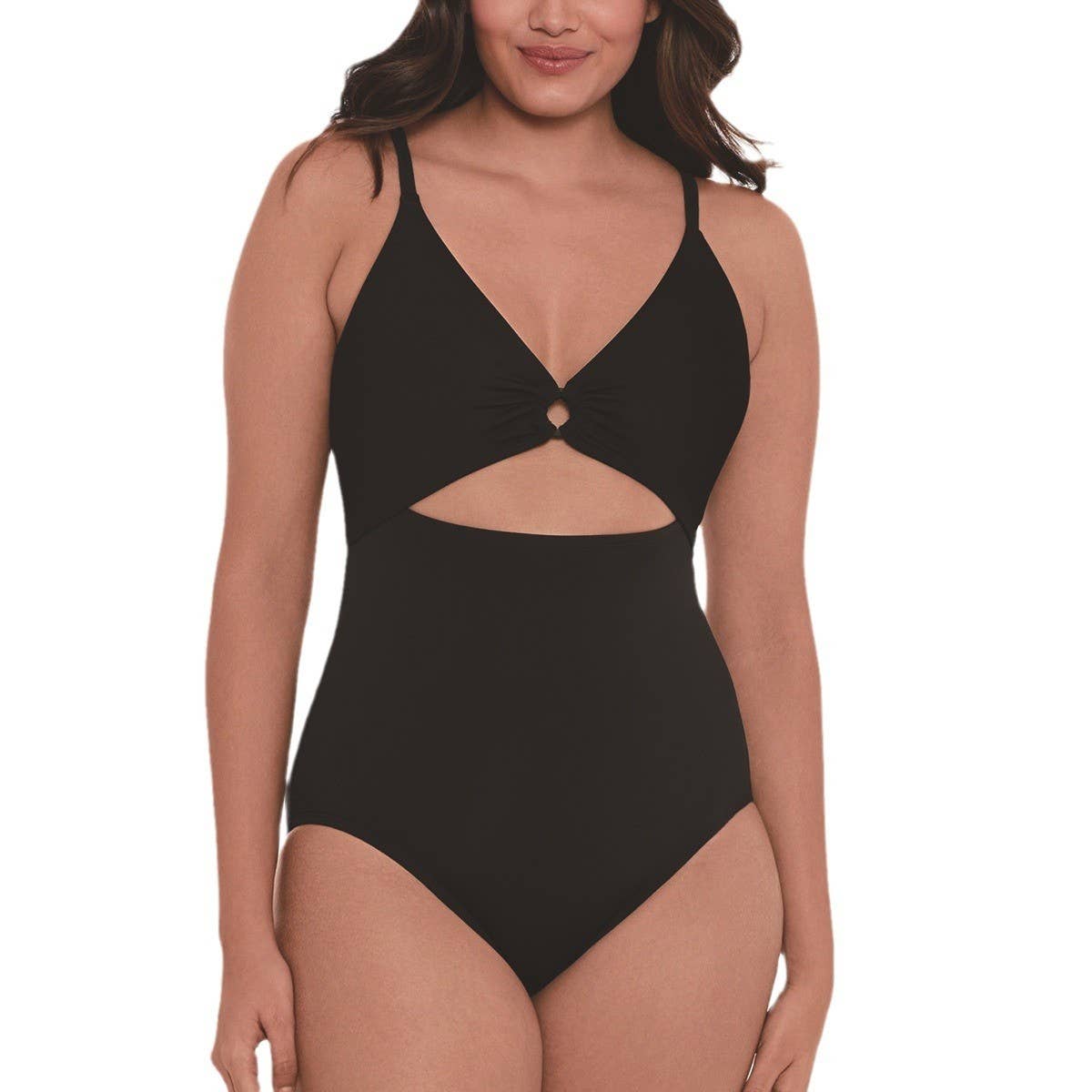 LEOPARD PRINT SLIM CUT-OUT BIKINI SWIMSUIT