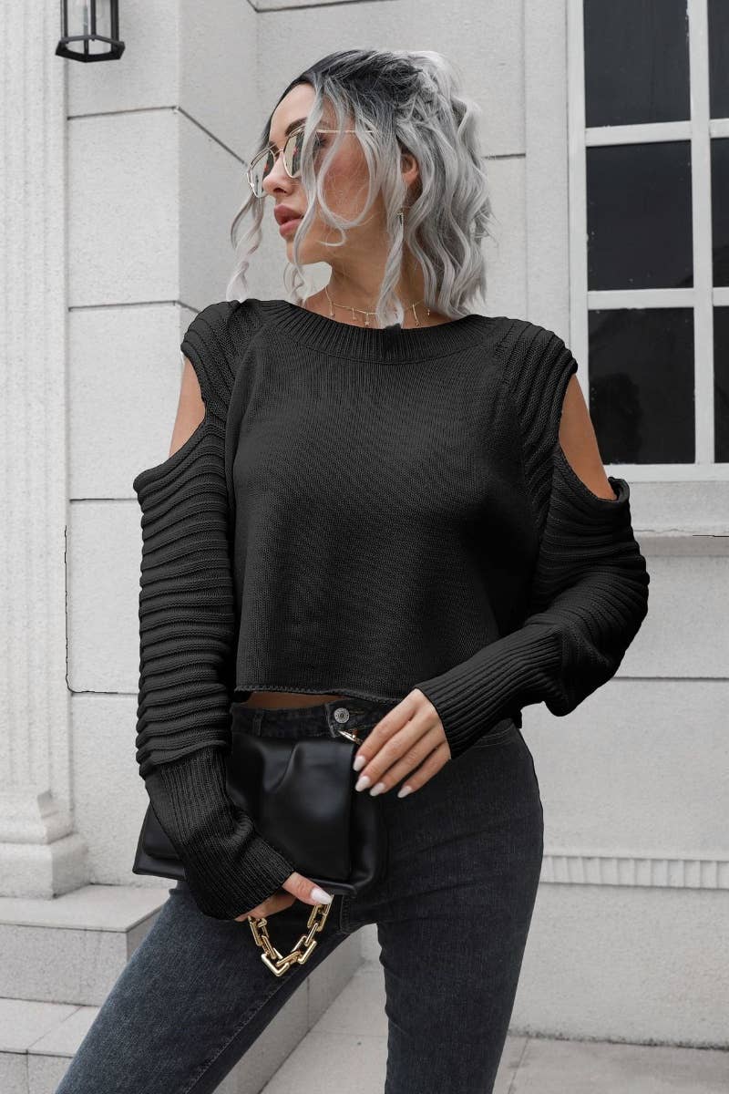 CWOSWL6373_DESIGN OFF-THE-SHOULDER, LONG-SLEEVED SWEATER