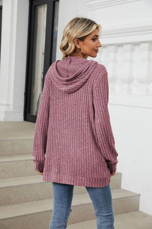 CWOHOL0725_HOODED DRAWSTRING MID-LENGTH SWEATSHIRT