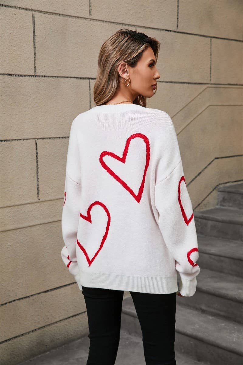 CWOSWL5764_VALENTINE'S DAY BIG HEART CONTRAST SWEATER