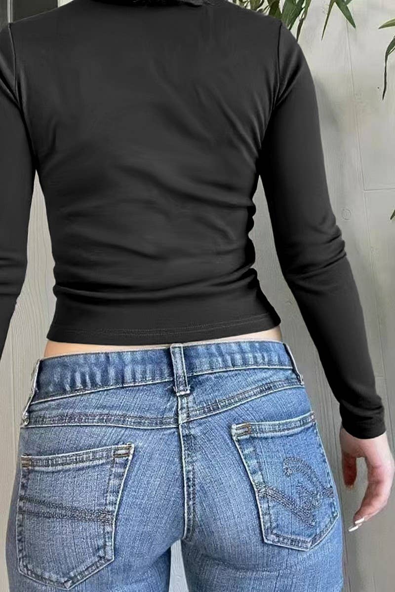 CWTBLL01053_SOLID COLOR BUTTON LONG-SLEEVED T-SHIRT