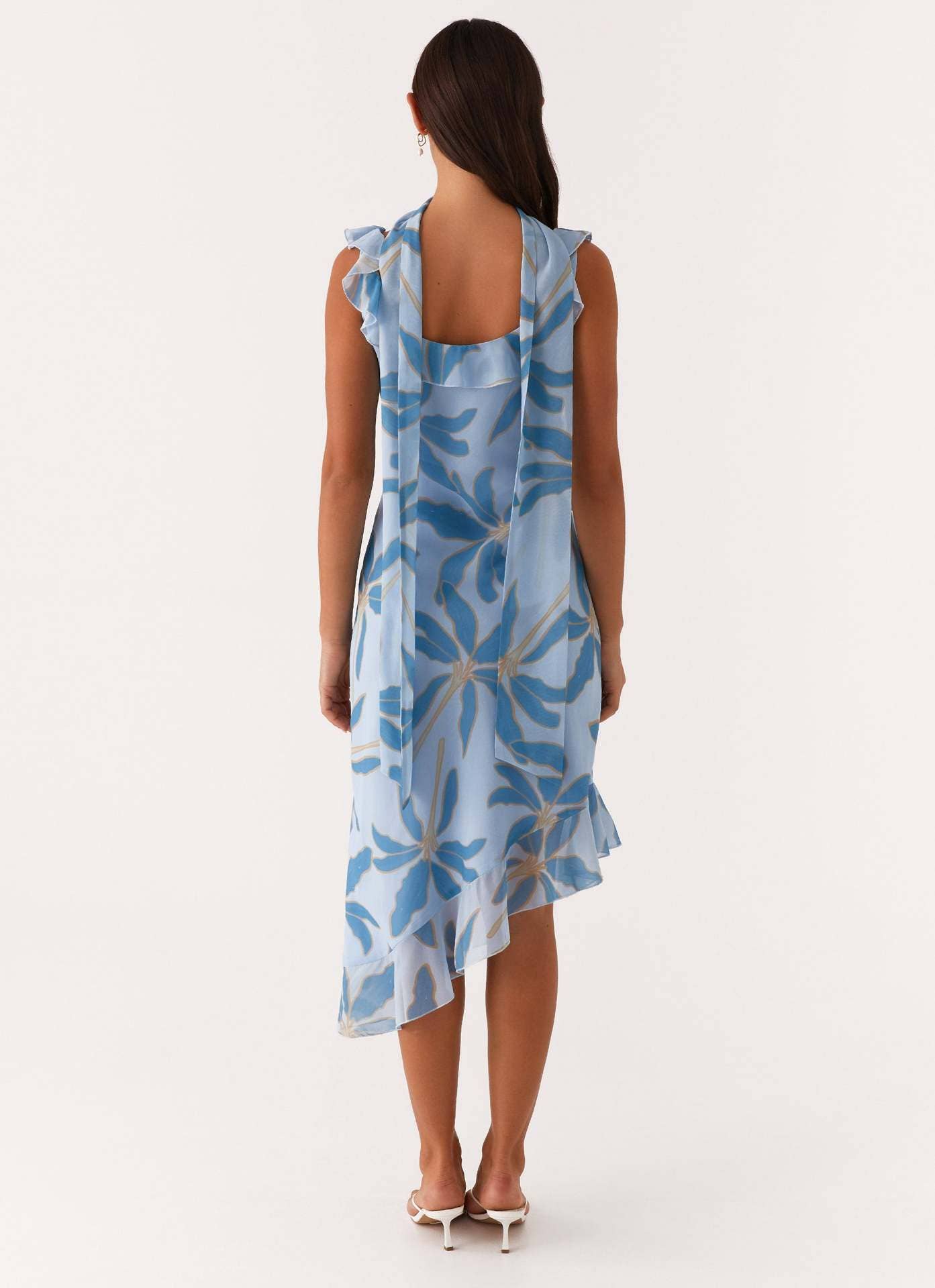 Fitted neck Sexy patchwork chiffon halter dress