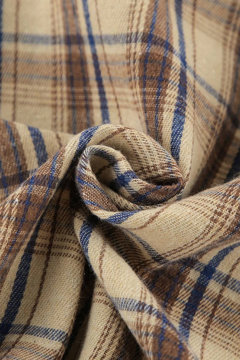 CWSPJ0256_PLAID LONG-SLEEVED PAJAMAS HOME WEAR SET