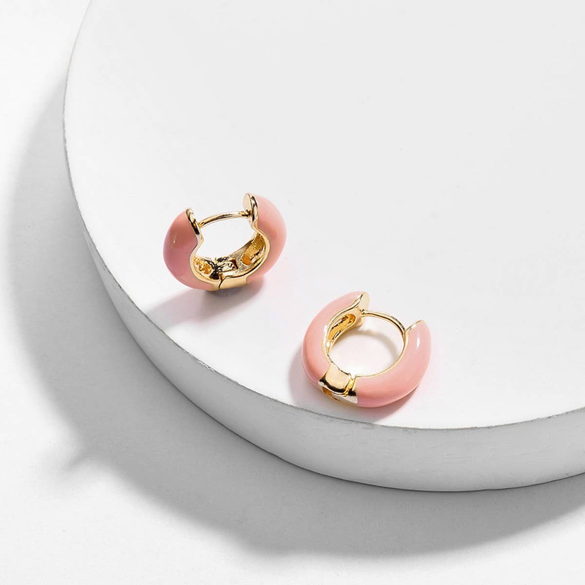 GEOMETRIC FRESH SWEET ROUND OIL DROP EARRINGS