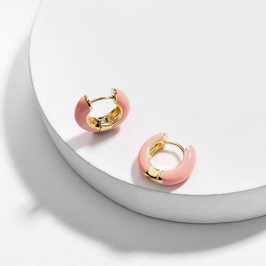 GEOMETRIC FRESH SWEET ROUND OIL DROP EARRINGS