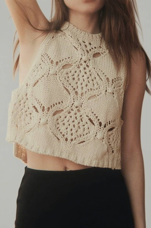 CWTSTSL00018_HOT GIRL STYLE SLEEVELESS HOLLOW VEST