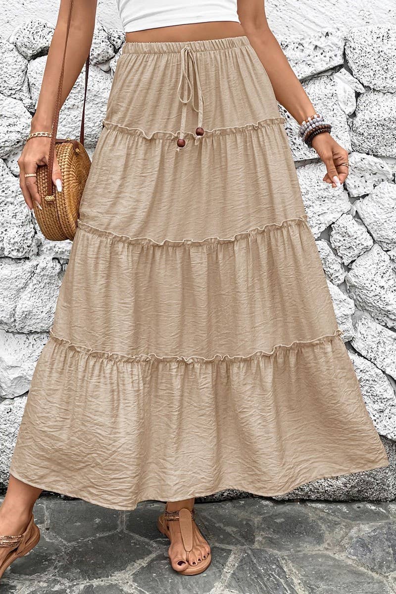 CWBLS0503_SUMMER A-LINE PLEATED PATCHWORK SKIRT