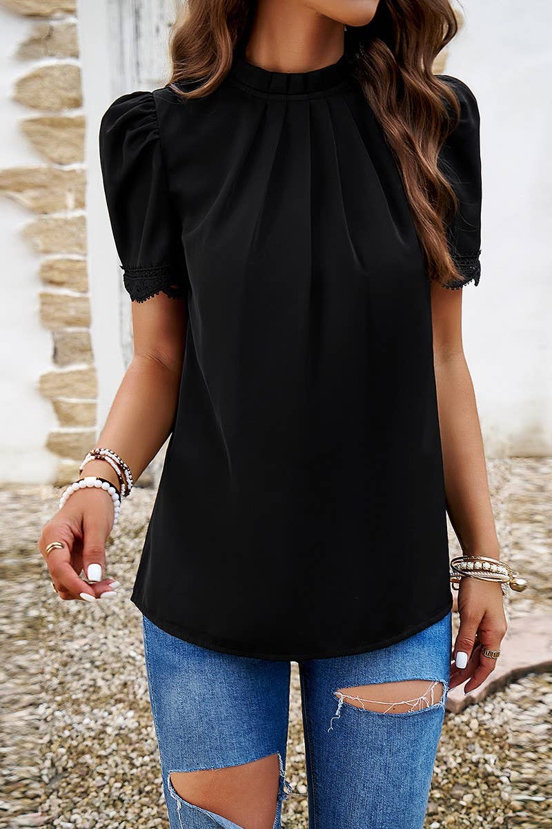 CWTBLS0231_Round neck Short Sleeve Top