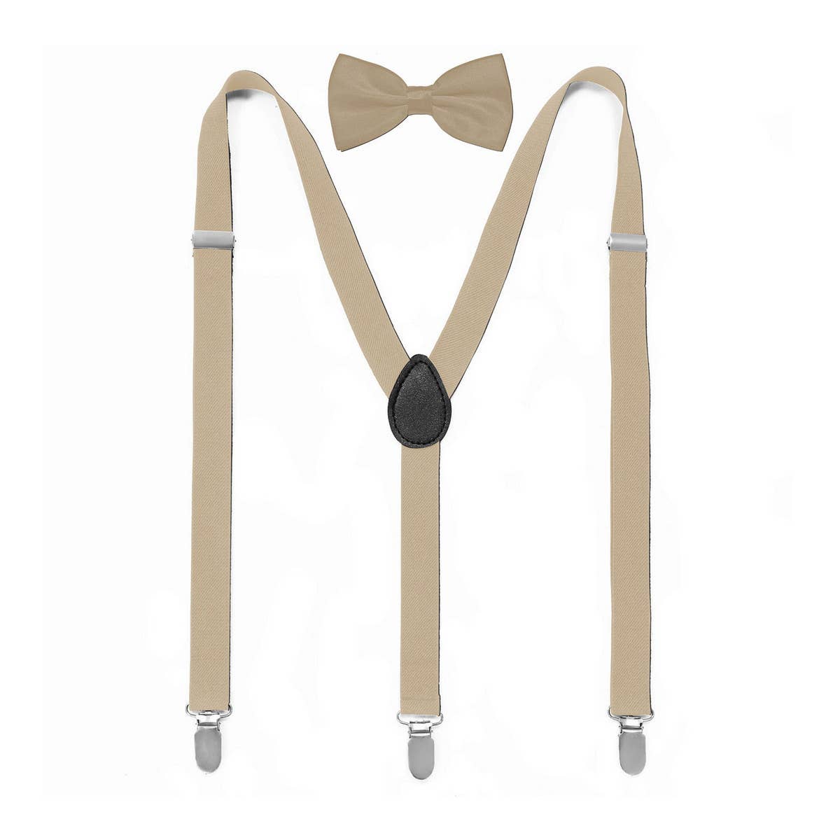 MULTICOLOR SOLID COLOR SUSPENDER CLIP BOW TIE SET