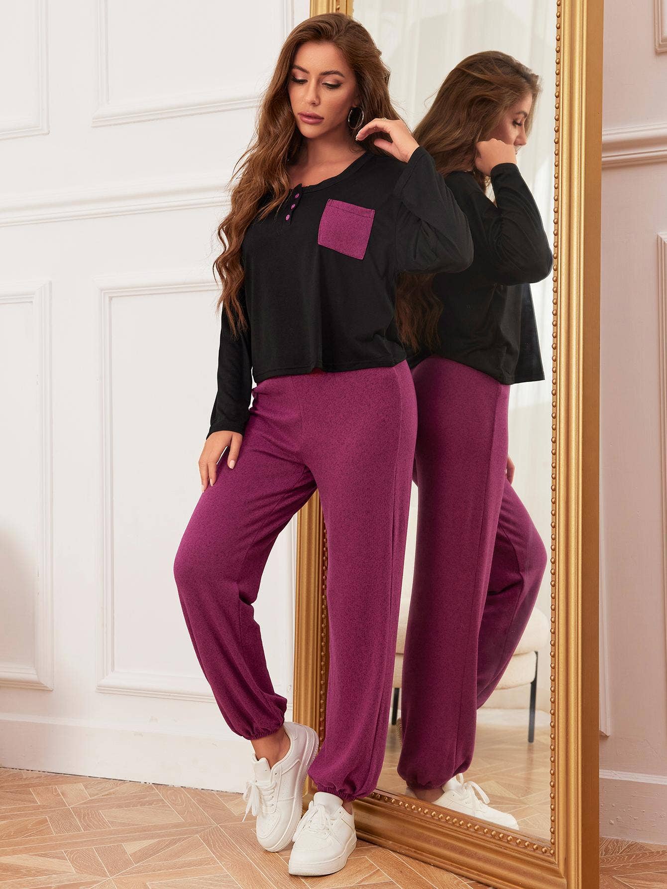 CASUAL PAJAMAS AND TROUSERS TWO-PIECE SET