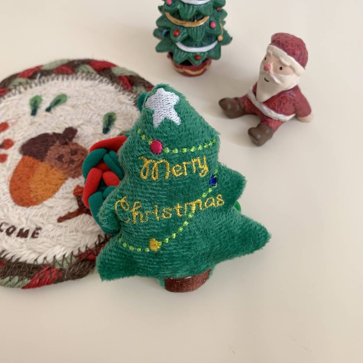 CWAHA07723_CHRISTMAS GINGERBREAD SANTA REINDEER HAIR TIE