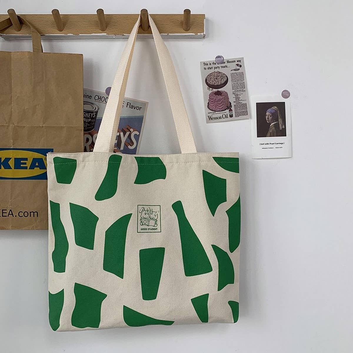 TOTE BAGS CANVAS WITH COLOR BLOCK STITCHING_CWAB2041