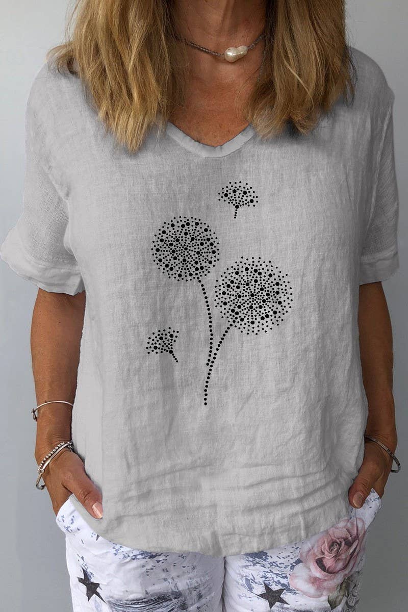 CWTTS1440_LOOSE CASUAL HIBISCUS PRINT TOP