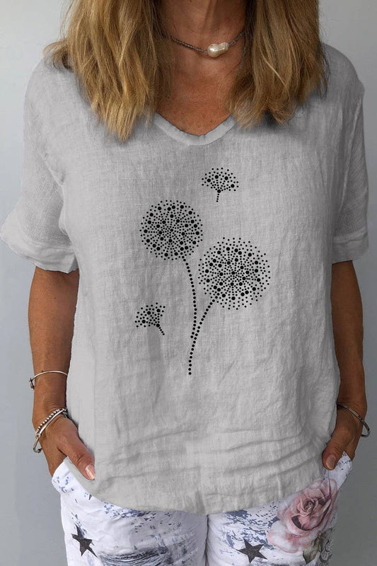 CWTTS1440_LOOSE CASUAL HIBISCUS PRINT TOP