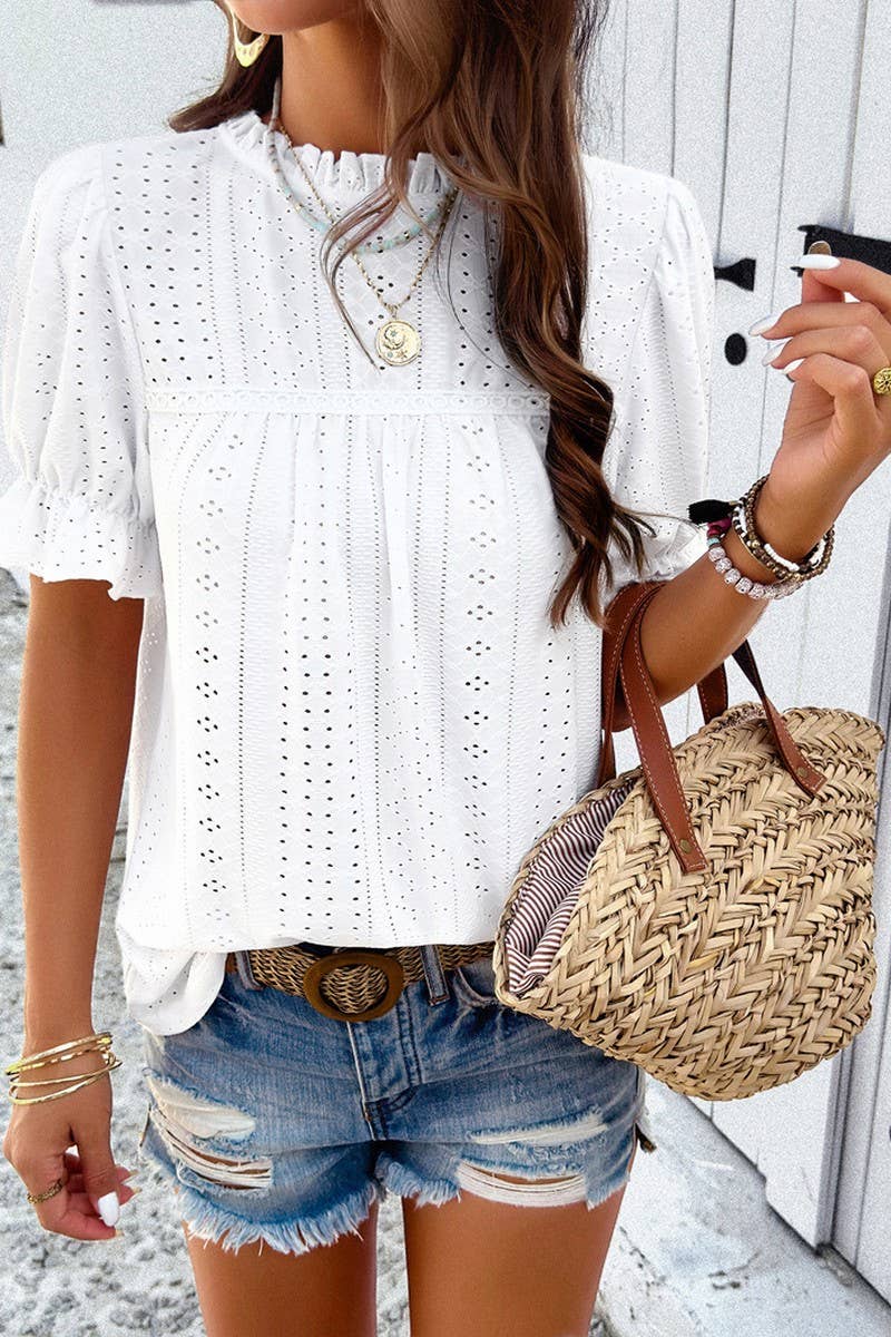 CWTBLS0389_Round Neck Short Sleeve Top