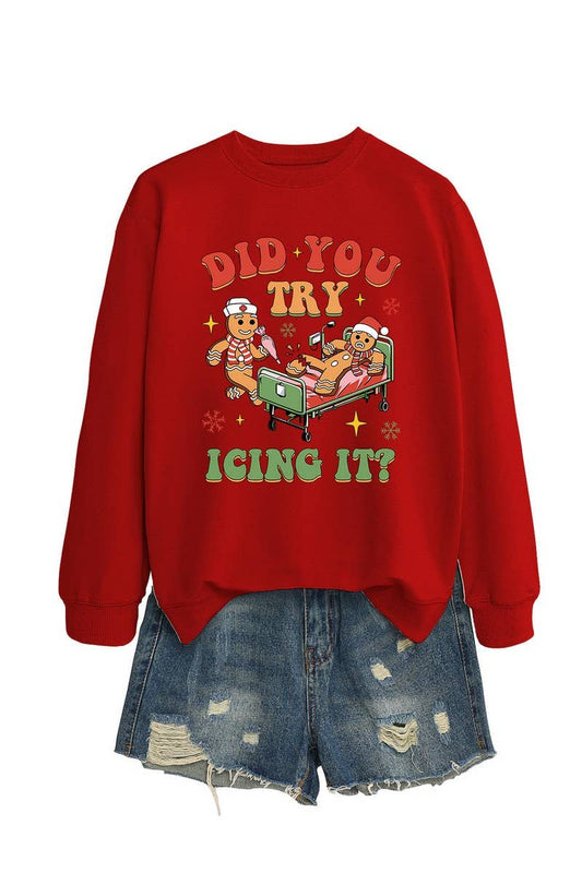 CWTBLL01331_FUNNY CHRISTMAS GRAPHIC LONG SLEEVE SWEATSHIRT