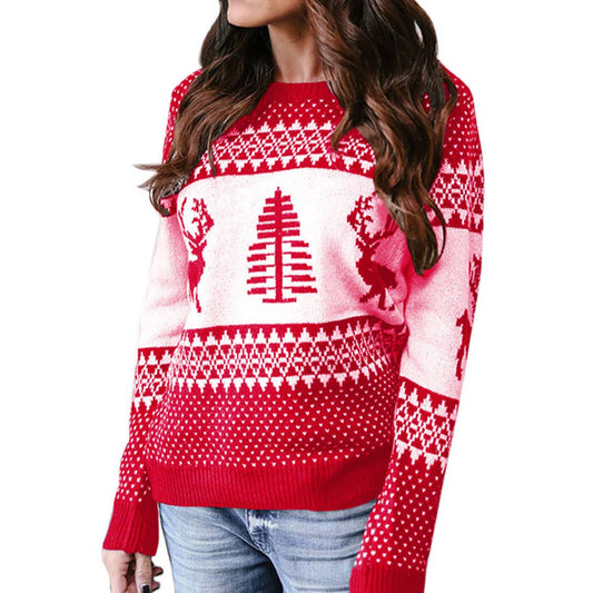 CHRISTMAS JACQUARD STYLE PULLOVER SWEATER
