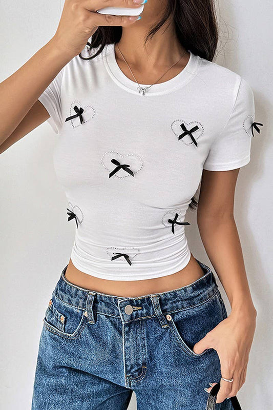 CWTBLS2002_RHINESTONE HEART BOW SLIM FIT BABY TEE